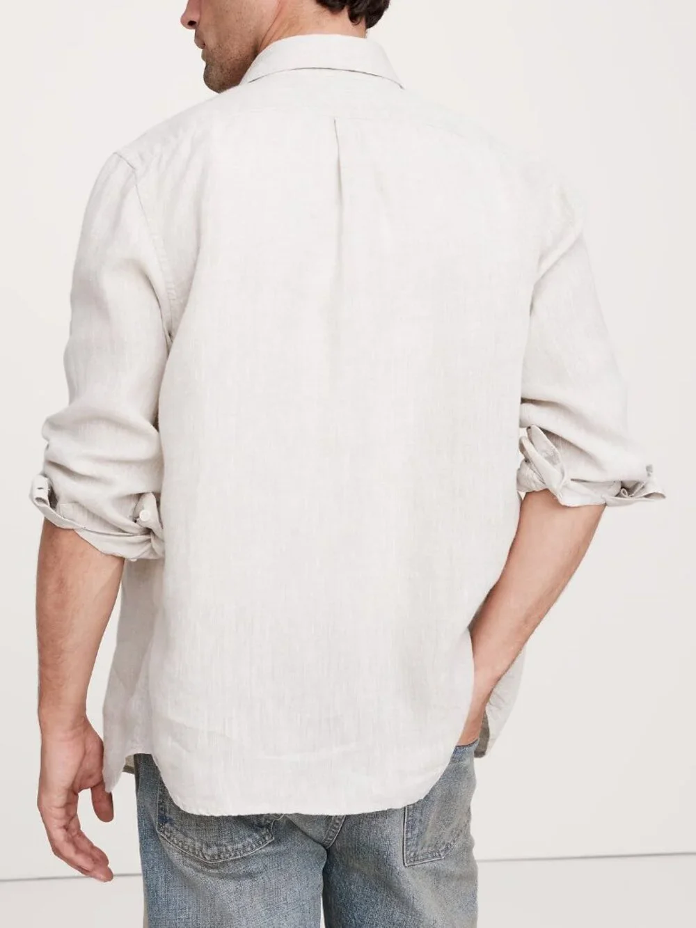 NWT!! Banana Republic Brown Slim-Fit 100% Euro Linen Shirt XL
